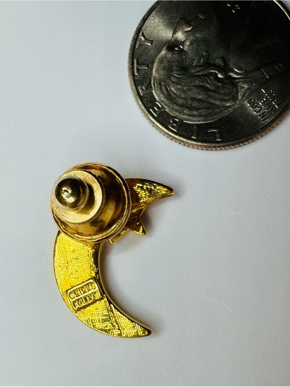 Kirks Folly Gold Moon & Star Crystal Pin